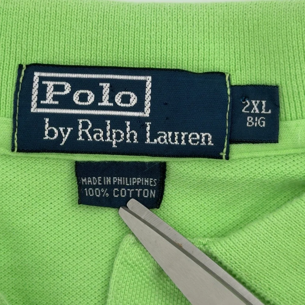 Polo‎ Ralph Lauren Mens 2XL Big Lime Green Pink Pony Polo Shirt